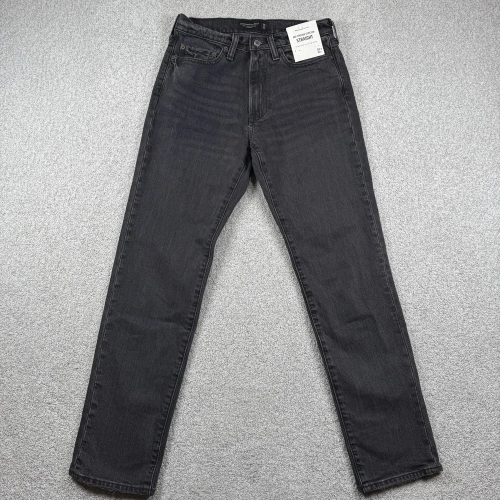 Abercrombie & Fitch Dark Gray Slim Straight Jeans - Picture 3 of 5